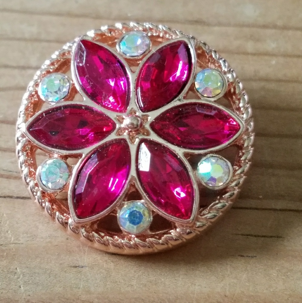 Pink flower snap for Snap jewelry new